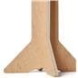 Collapsible wooden retail pedestal with overall length of 26 inches