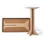 Flat pack retail table with recyclable carrying case 