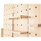 Folding pegboard display with 12 shelves of varying sizes