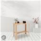 Wooden knockdown display table with eco friendly poplar wood build 