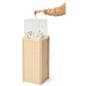 Floor standing donation box with recyclable acrylic topper
