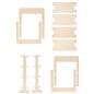 Wood freestanding shelving unit with collapsible and flat pack construction