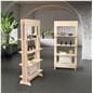 Wood freestanding shelving unit with material thickness of .70 inches