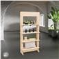 Wood freestanding shelving unit with natural wood color style