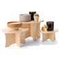 Wood display risers with small riser height of 4.5 inches 