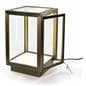 Stainless steel square glass curio box with bronze finish