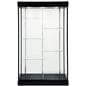 LED glass display cabinet with white interior backwall