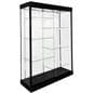 LED glass display cabinet with split shelves