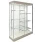 LED glass display cabinet with split shelves