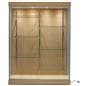 LED glass display cabinet with sliding glass doors