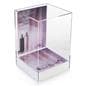 Tabletop acrylic display box with label & spot of base graphic