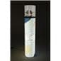 Round pedestal display case with interior LED lighting