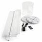 Round pedestal display case with remote control lighting