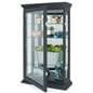 Wood curio cabinet with swing-open door