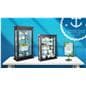 Wood curio cabinet with glass shelves