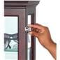 Mirrored curio cabinet with tempered glass panels