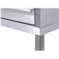 Full vision display case with satin chrome finish