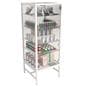 Glass showcase tower with adjustable shelves