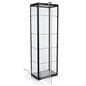 black glass curio display cabinet with single door