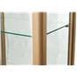 glass curio cabinet display with light hornbeam frame