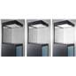 Exhibit pedestal case with video screen and dimmable showcase