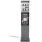 Exhibit pedestal case with video screen has an easy to remove acrylic front panel