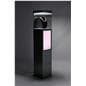 Exhibit pedestal case with video screen with dimmable showcase