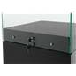 Glass-top pedestal display case with two keys