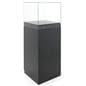 Glass-top pedestal display case with modern design