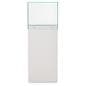 Glass-top pedestal display case with storage