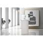 Glass-top pedestal display with contemporary design