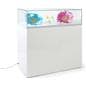 LED exhibit showcase with 39.3 inch x 11.8 inch glass topper 