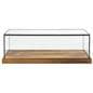 Wood glass tabletop keepsake display case with lift off cover