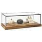 Wood glass tabletop keepsake display case with 1" thick base