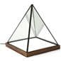 Lighted pyramid glass box with LED bottom panel
