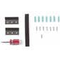 Wedge bottom wall display pedestal includes a full hardware set