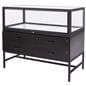 Glass showcase display cabinet storage drawers have magnetic locks