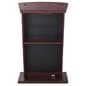 Digital podium showcasing the back of the unit where storage shelf is located