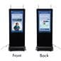 Double-sided digital vertical touchscreen kiosk with Photoshop meets Canva user interface - making content seamlessly easy to create and use