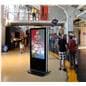 Double-sided digital non-touch display with content management system