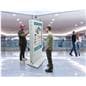 Double-sided digital vertical touchscreen kiosk with 16:9 aspect ratio