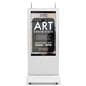 Double-sided digital vertical touchscreen kiosk with Wallboard can showcase a wide range content from news announcements to RSS feeds and news reports