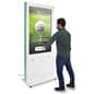 Interactive Digital Display with an individual interacting with the 20pt IR touch screen