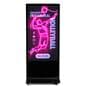 Advertising  multimedia kiosk with vibrant 4K display showcasing an intramural volleyball sign up graphic for a university