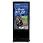 Advertising multimedia kiosk with an interactive graphic of an employee spotlight company announcement 