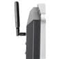 Digital display advertising floor stand with an external flat paddle shaped antenna 