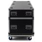Utility case for LED Poster with spring loaded handles on all sides of the case for easy mobility
