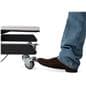 Motorized height adjustable tv stand with an individual locking the caster wheels
