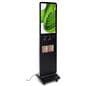 This charging digital literature display with integrated speakers