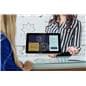 Countertop kiosk with portrait and landscape orientations 